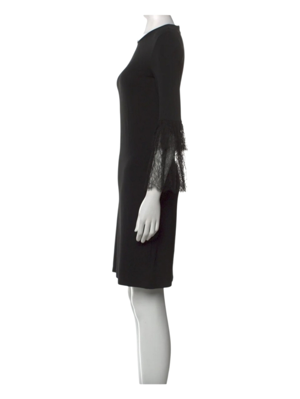 Michael Kors Collection Black Lace Sleeve Shift Dress Size 2 XS Elegant Classic - Picture 2 of 9